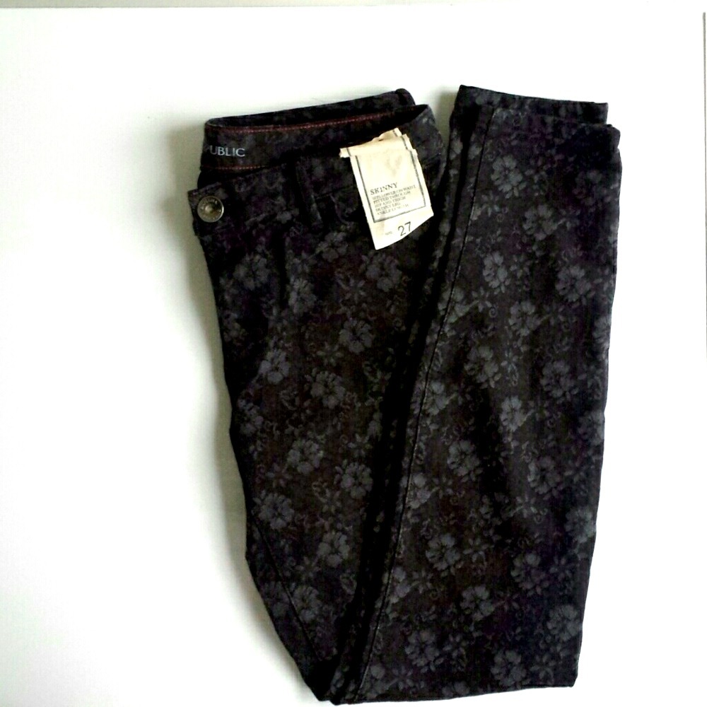 Banana Republic Skinny Floral Denim Jeans Size 27